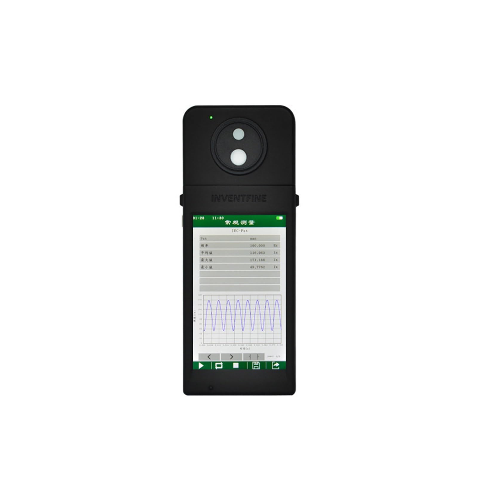 Mthckxjbsuz One Color Chromaticity Meter, Spf-100 Stroboscopic Lux Meter Handheld ​​Flicker Test Color Spectral Illuminance