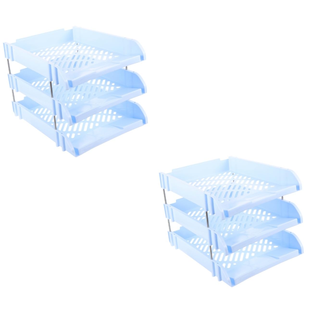2piezas Organizador De Escritorio Multicapa para Documentos Soporte De Archivos Apilable Bandeja De Papel para Oficina Estante De Almacenamiento De Documentos