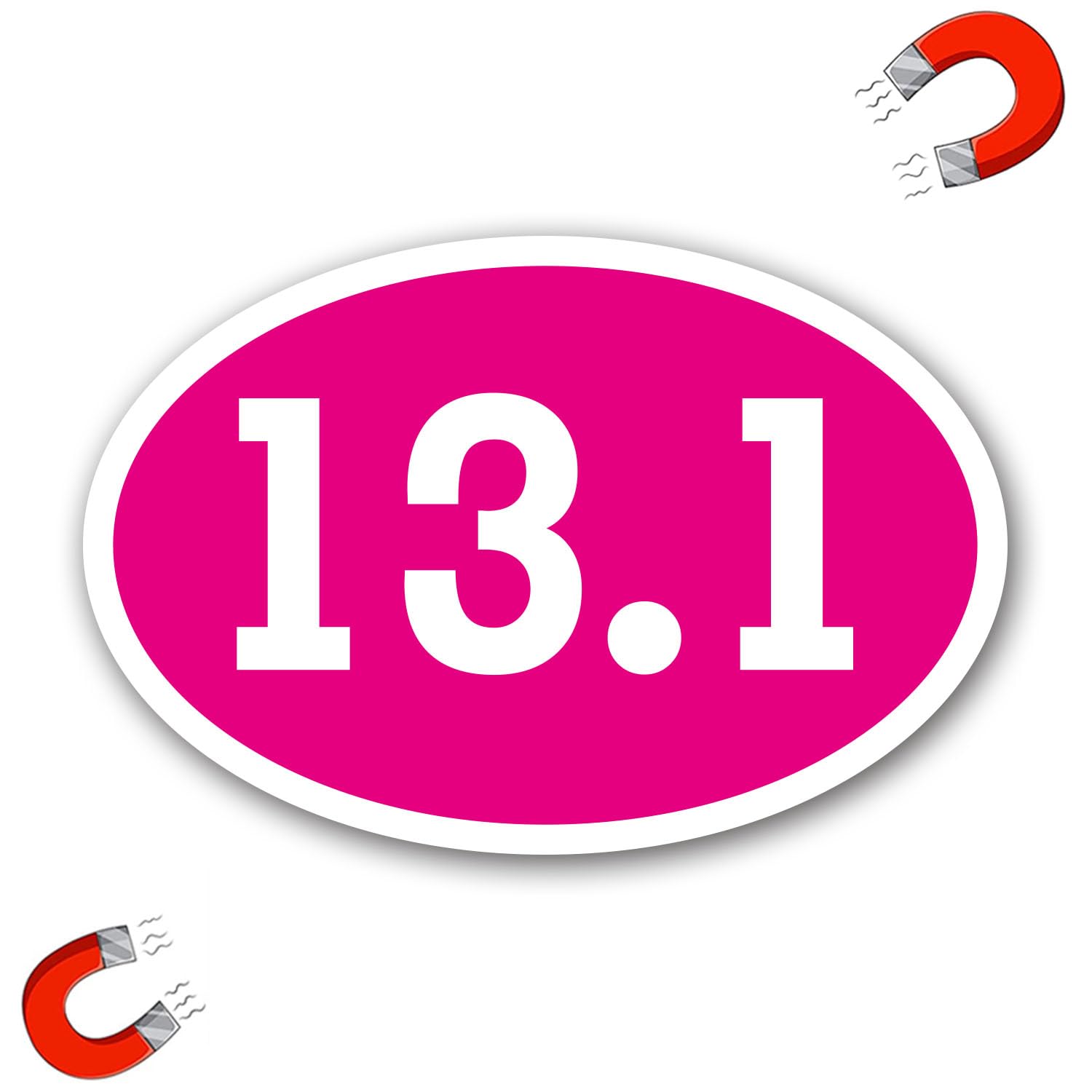 13.1 Half Marathon Black Oval Magnet Decal