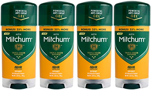 Mitchum for Men Triple Odor Defense Antiperspirant Deodorant Gel, Sport, 2.85 Ounce (Pack of 4)