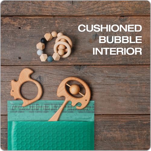 Image of Quality Park Bubble Mailers, 6 inch x 9 inch, Turquoise Poly Mailers, Padded Envelopes, Shipping Bags, Water Resistant, Self Seal, 50 Per Box (QUA85913)