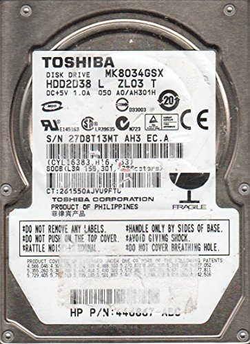 Toshiba MK8034GSX HDD2D38 L ZL03 T disque dur interne 80GB SATA 2.5