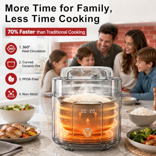 Image of Fullwill 8QT Electric Pressure Cooker,12-in-1 Multi Cooker,1200W