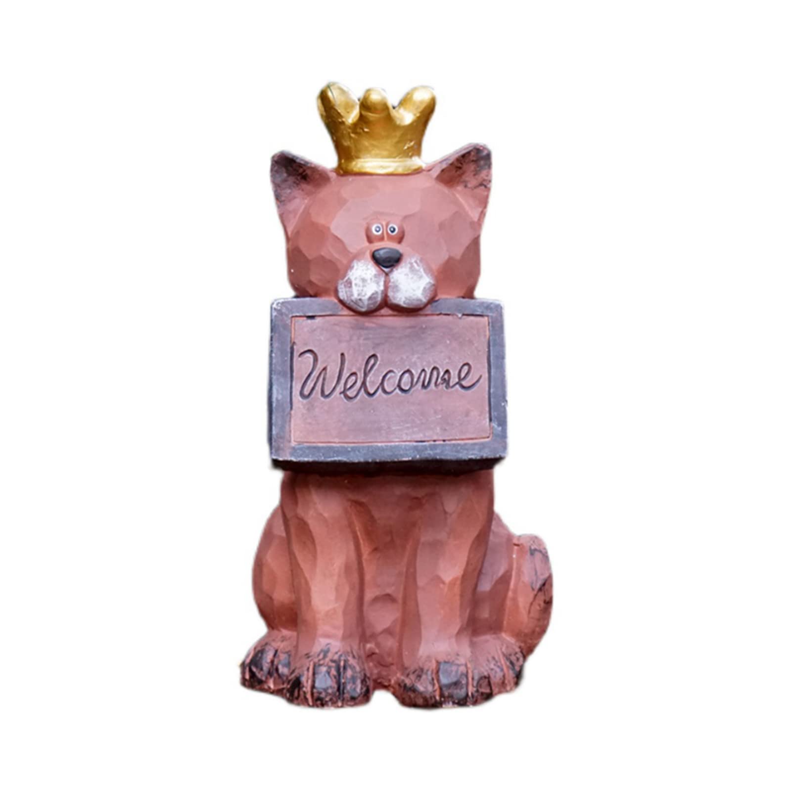 Panneau de bienvenue extérieur avec statue de chat pour jardin et sculpture de pelouse