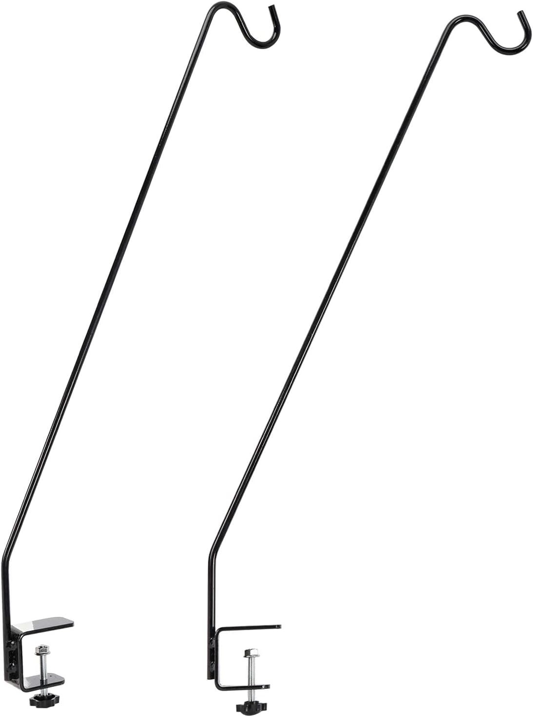 Finderomend 2 Pack of Heavy Duty Deck Hook, 32" Extensible and Adjustable Deck Railing Hook with Clamp On Bracket for Hanging Bird Feeder,Plants,Suet Baskets,Wind Chimes,Lanterns(2 Pack)