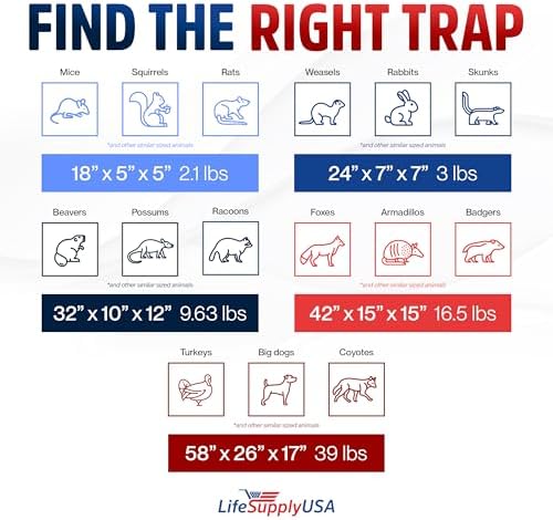 Heavy Duty Catch Release Medium Live Humane Animal Cage Trap for Rats, Squirrels, Chipmunks, Weasels and Other Similar Sized Animals 24x7x7 - 3