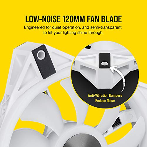 Corsair QL Series, iCUE QL120 RGB, 120mm RGB LED PWM White Fan, Triple Fan Kit with Lighting Node CORE (CO-9050104-WW) - Image 6