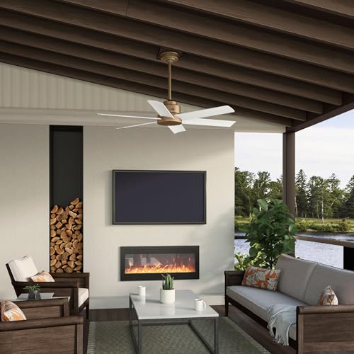 Image of Hunter 52 inch Kennicott Indoor /Outdoor Ceiling Fan, Wall Control, Luxe Gold