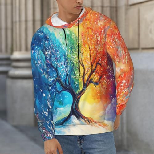 Baegopa Hoodies for Men Novelty Mens Hoodies 3D Prints Thick Men's Graphic Pullover Hooded Sweatshirts with Big Pockets