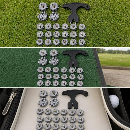 Spikes de golf antideslizantes para evitar resbalones en césped húmedo con llave de ajuste 5