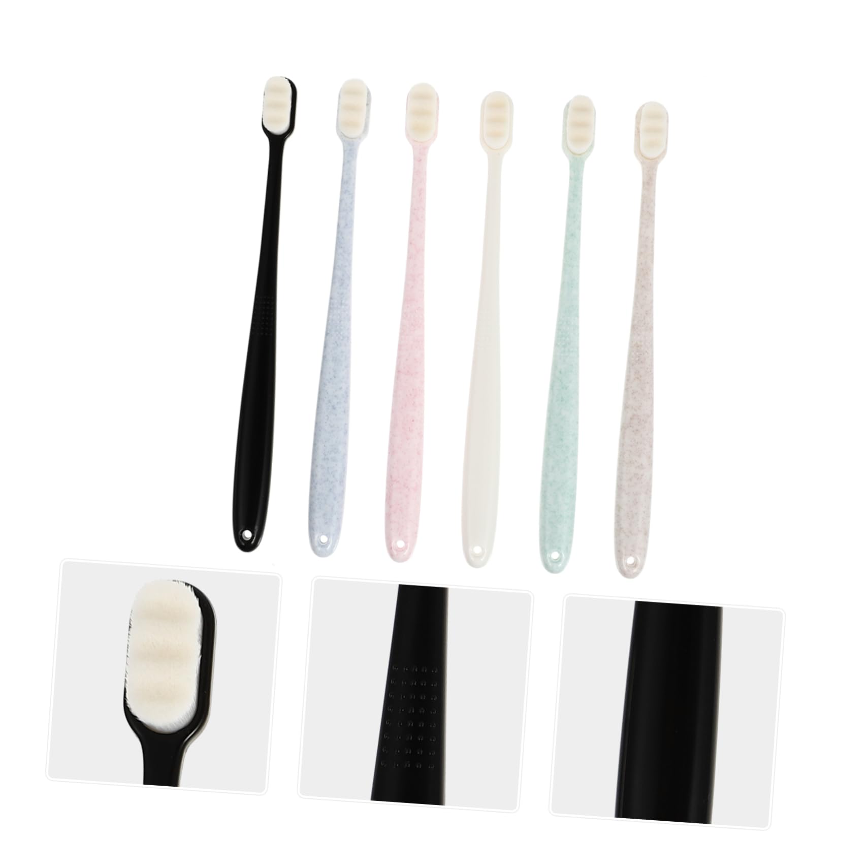 3 set Spazzolino Morbido Spazzolini Al Carbone i Sfusi o A Setole Morbide o Da Denti Portatili Resistenti Per Adulti 6 pezzi*3