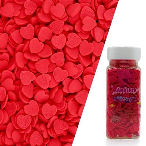 Red Heart Confetti Sprinkles Edible Heart Cake Decorating Cake Decorations