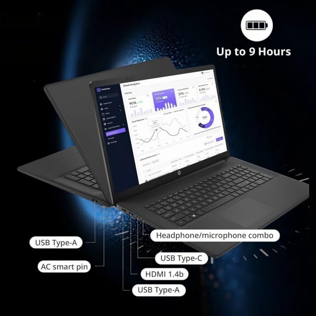 Image of HP 17.3 inch Business Laptop, 2026 Edition, 10-Core Intel Core 5 (> Core i5, Up to 5.0 GHz), 16GB RAM, 512GB PCIe SSD, Large Screen, Windows 11 with Office 365 for The Web, Built for Productivity