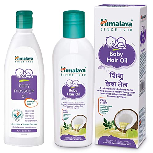 Image of Himalaya Baby Massage Oil (200ml) & Himalaya Baby Hair Oil 100 ml