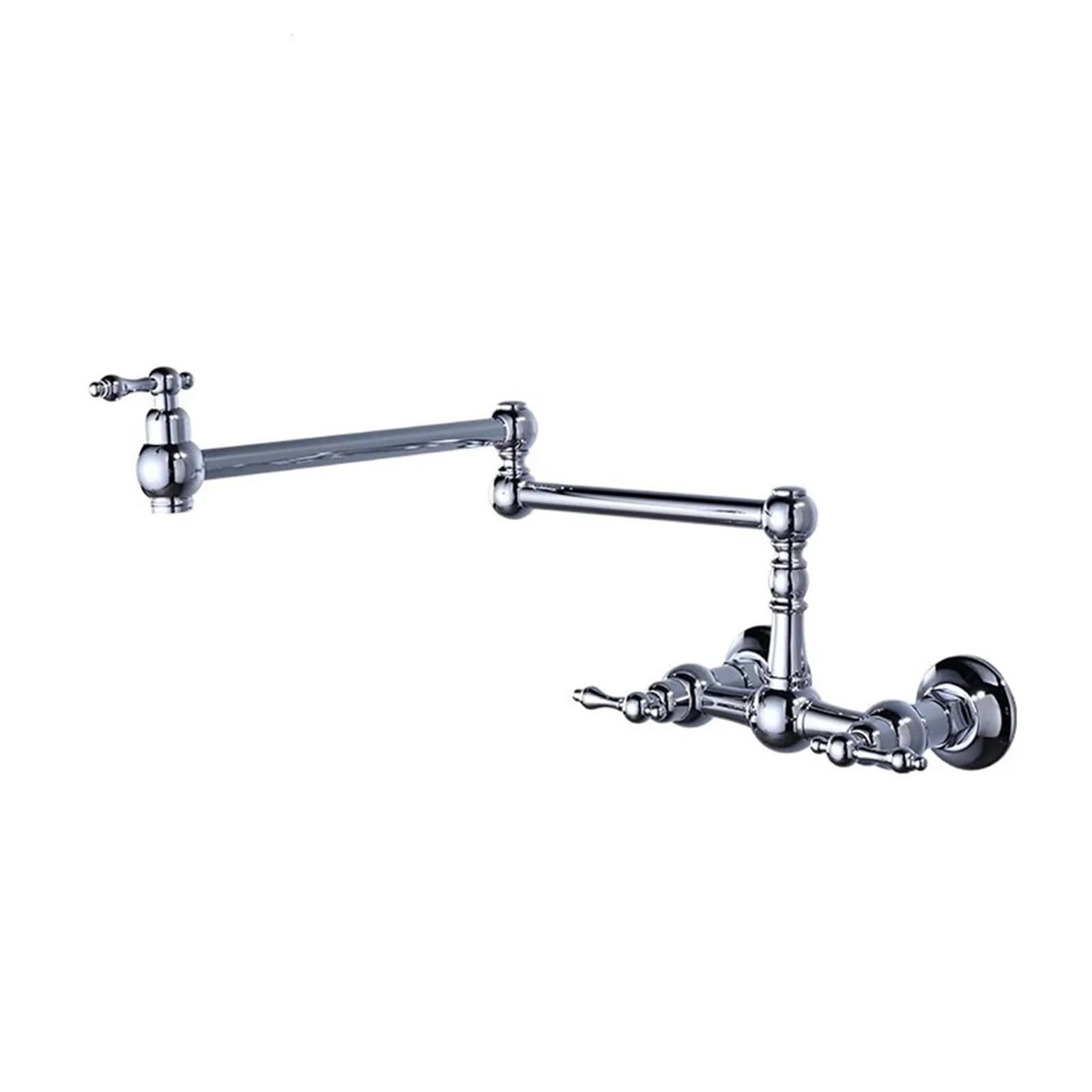 ZQFHSX Pot Filler Tap, Foldable Kitchen Faucet, Hot & Cold Nickel Sink Tap Rotate Folding Spout Wall Mounted Brass for Most Scenarios(Chrome)