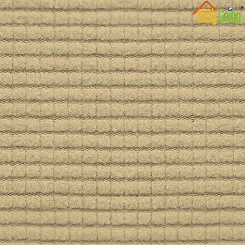 Image of Easy-Going Stretch Loveseat Slipcover 1-Piece Sofa Cover Furniture Protector Couch Soft with Elastic Bottom for Kids Polyester Spandex Jacquard Fabric Small Checks (Loveseat, Beige)