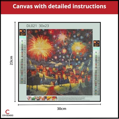 Image of CRYSENDO DIY 5D Diamond Painting Kit Diwali Theme 23x30cm,Home Wall Decor | Celebrate Diwali with a vibrant 5D diamond painting kit for beautiful handmade wall decor.