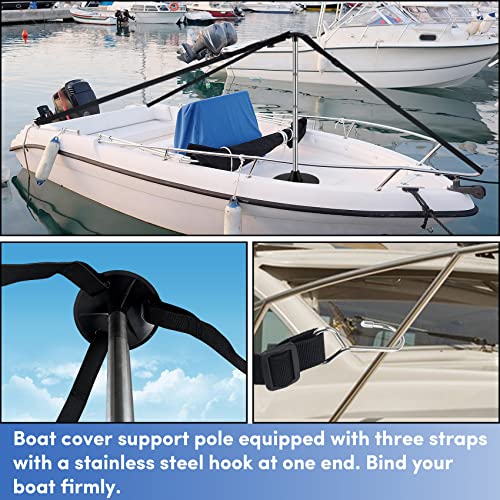 Boat Cover Support Poles, Stainless Steel Pole Boat Cover Support System With Webbing Strap, 4-Stage Extension Adjustable Height Of 16”-59”, For Boat Covers Prevent Water From Accumulation #TOP3