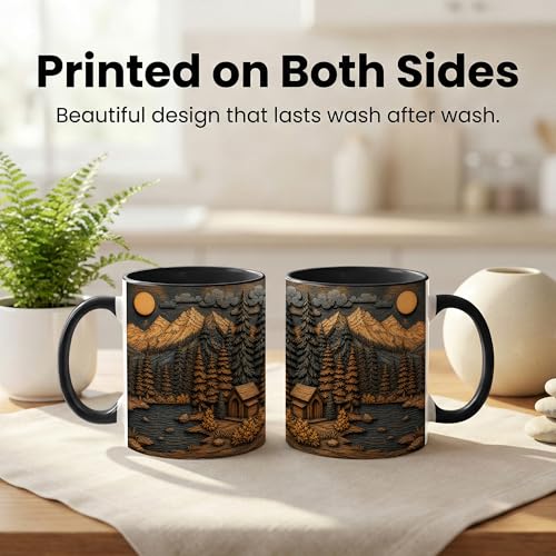 Taza cerámica negra para café 11 oz miniatura 5