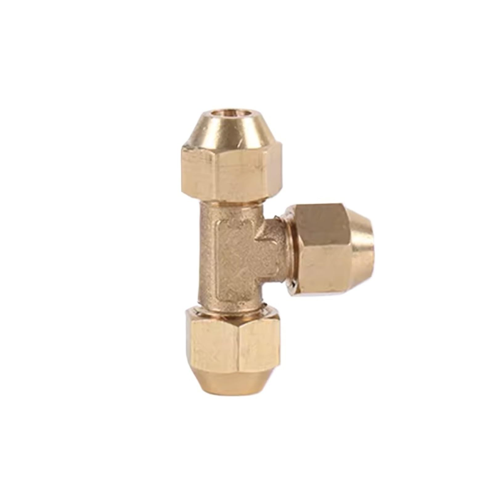 Trójnik mosiężny klimatyzator + nakrętka kuta SAE 1/4 3/8 1/2 3/4 pasująca do gwintu UNF 3 sposoby równego połączenia kołnierzowego adapter do łącznika rurowego(1I2 SAE)