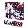 Redragon EISA P047S Anime Gaming Mouse Pad - Smooth Spandex Surface, Anti-Slip Rubber Base, Spill-Resistant, Durable 3mm Thick Design, 13 x 10 inches, Black