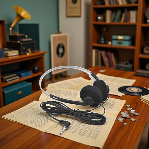 Image of 2 Pcs Retro Over-Ear Headphone,Vintage Feelings Underwire Headphone,Hi-Fi Stereo Earphone Headset, Retro Lightweight Earphones for Most Mobile Phones Playback Pevices Headphones (Black)