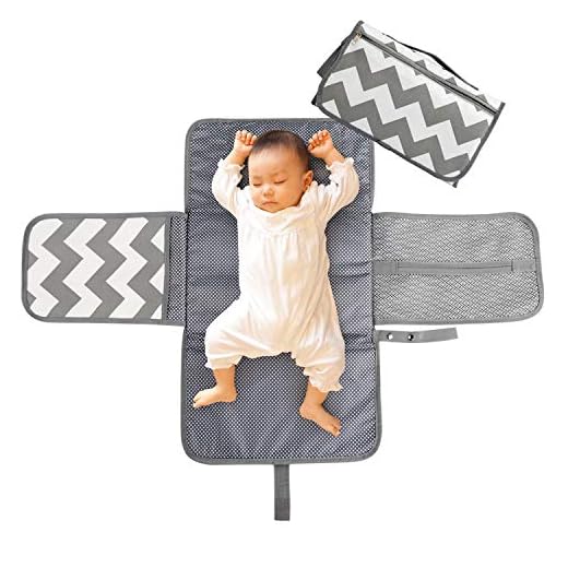 LEADSTAR Portátil Cambiador, Impermeable Cambiador de Pañales para Bebé, Cambiador de Viaje, Lavable Plegable Orinal Infantil Pad Kit de Cambiador Para el Hogar Viaje Fuera