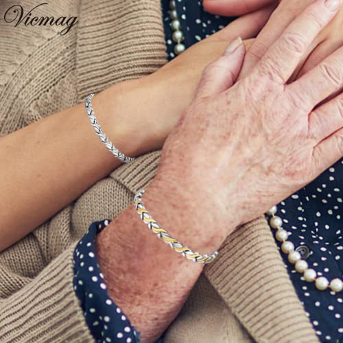 Vicmag Magnetic Bracelet For Women Titanium Steel Brazaletes With Ultra Strength Magnets Adjust Tool & Gift Box #TOP2