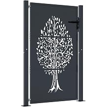 vidaXL Garden Gate Anthracite 39.4x49.2 Steel Tree Design