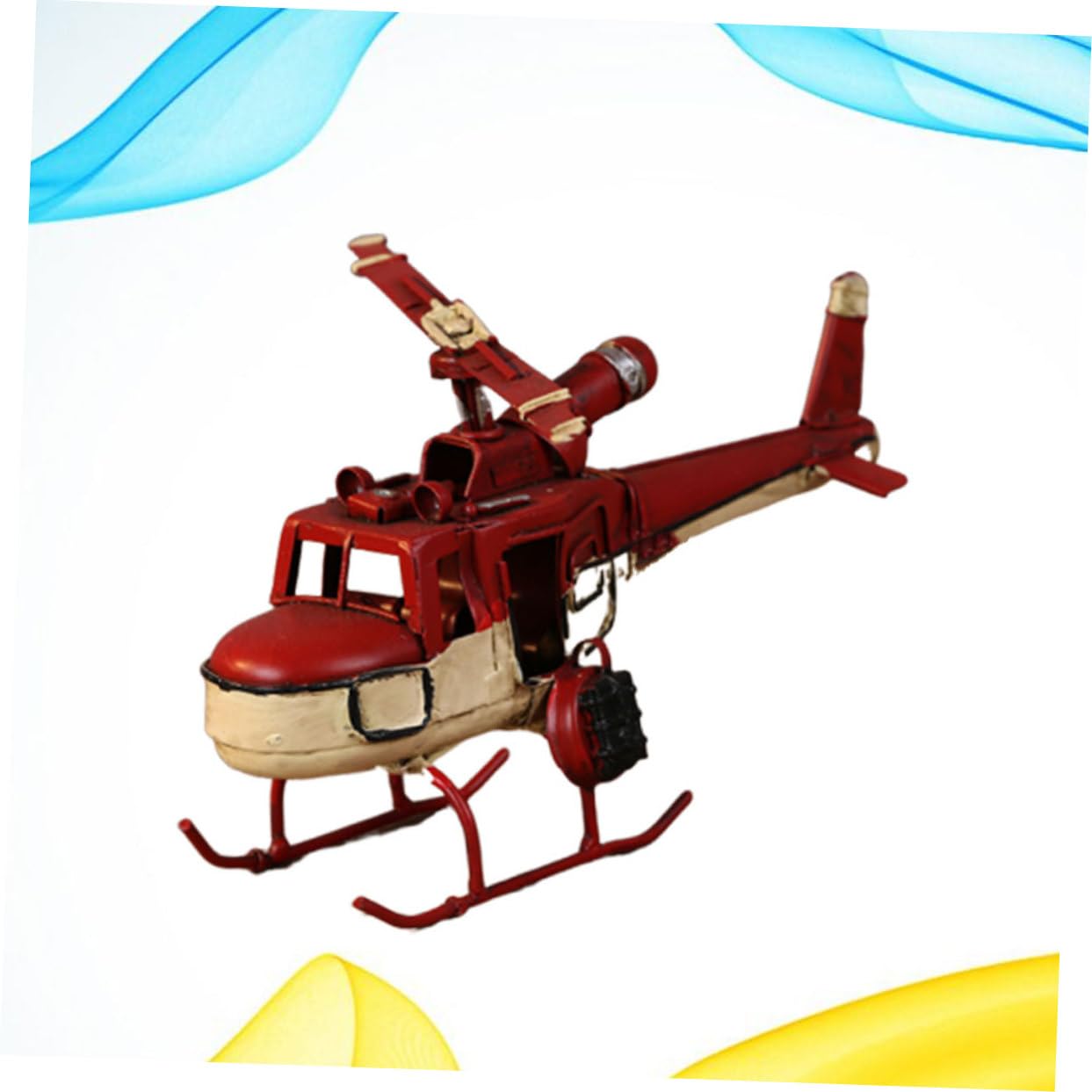STOBOK Modello di Aereo a Doppia Ala in Lamiera di Ferro Retrò Rosso Fascino Classico, Decorazione per Soggiorno e Vetrina Aziendale