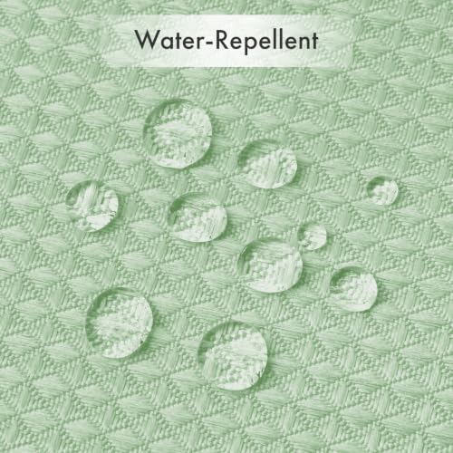 Image of AmazerBath Mint Green Shower Curtain Waffle Textured, Light Green Shower Curtain Fabric Thick Heavy Duty 240GSM, Hotel Quality Bathroom Shower Curtains, Premium Polyester, 72 x 72 Inches