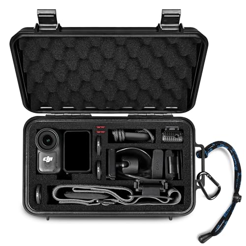 Lekufee 旅行用防水ハードケース DJI Osmo Nan カメラ、スタンダードコンボ、アクセサリー用 - ブラック(バッグとケースのみ)