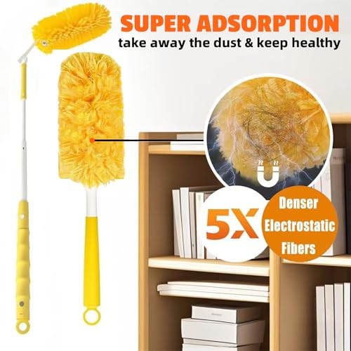 Image of 20-Pack Duster Refills Compatible for Swiffer Duster, 360 Heavy Duty Duster Refills with 1 Extended Handle 3FT +1 Short Handle, Multi-Surface Cleaning Kit for Blinds Bookshelf Furniture Ceiling Fans