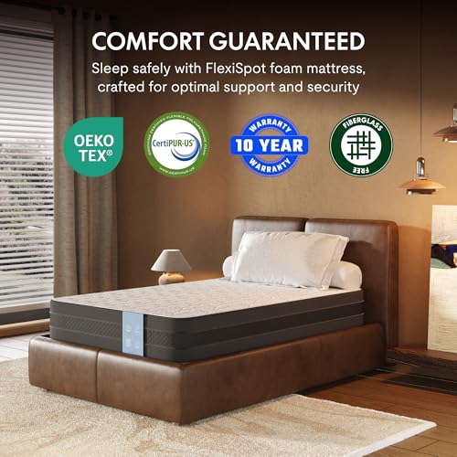 Image of FLEXISPOT S2E-PRO Adjustable Bed Frame Base Twin XL with 12-Inch Cooling Gel Memory Foam Mattress, Head and Foot Incline, Zero Gravity, One-Touch Flat, 2 Memory Settings, Wireless Remote, Flashlight