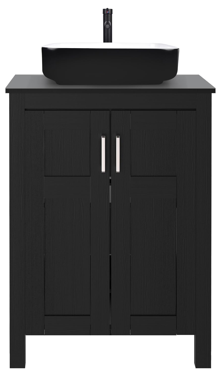 YOURLITE 24' Black Bathroom Vanity with Vessel Sink