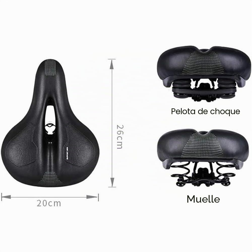 Asiento de bicicleta con muelles suaves a prueba de golpes, sillín de bicicleta cómodo, suave, sillín de gel para bicicleta de carretera, asiento transpirable para bicicleta de montaña