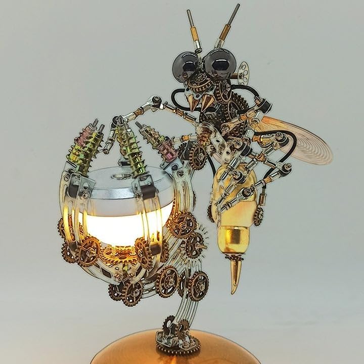 Puzzle metalowe 3D dla dorosłych, mechaniczna metalowa lampa biurkowa z pszczołami, zestaw modeli do składania, zestaw do samodzielnego montażu łamigłówka,dla dorosłych prezent urodzinowy 627 szt.