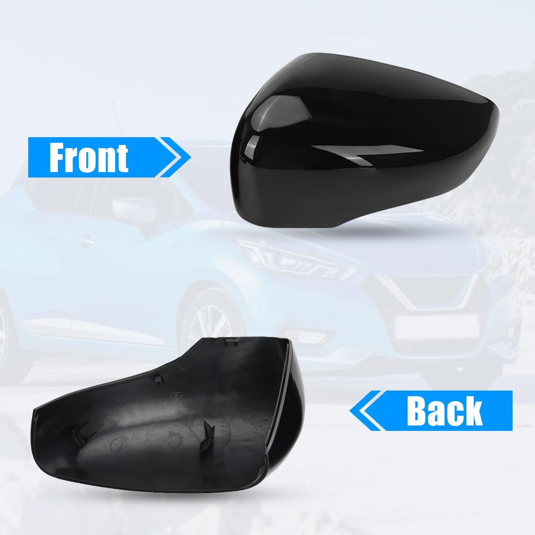 Oplatool 1 Paio Copri Specchietto Retrovisore Auto per R-enault Clio MK4 R-enault Zoe Captur, Tappo Copri Specchietto Retrovisore Copertura per Specchietto Retrovisore per Auto, 963732631R 963732631