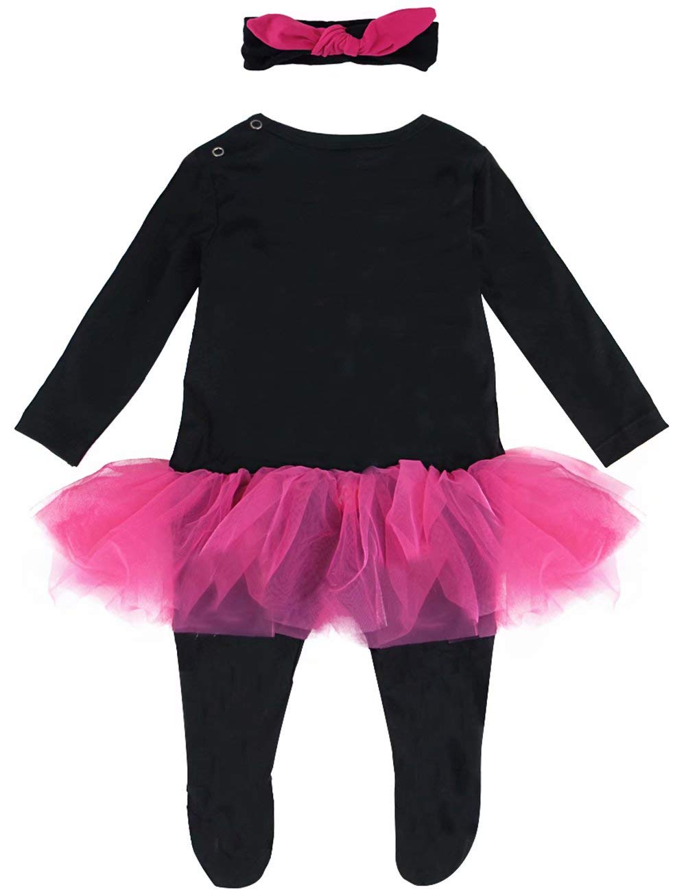 MOMBEBE COSLAND Baby Girls Skeleton Romper Halloween Costume, Black, 9-12 Months - Image 2