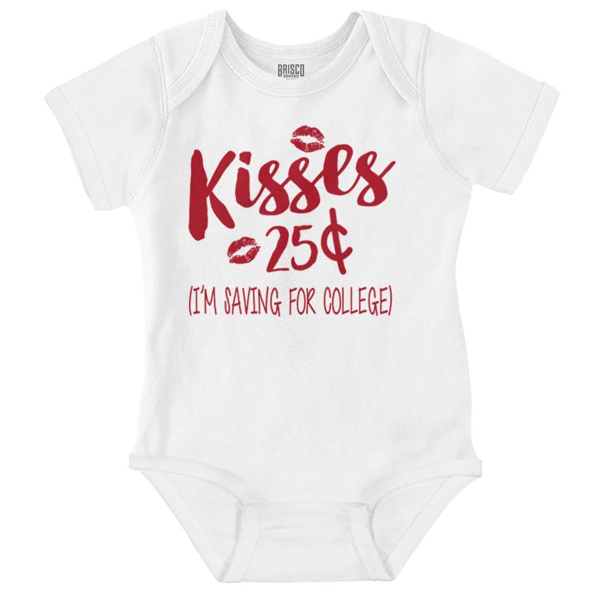 Brisco Brands Kisses 25 Cents Saving For College Baby Romper Boys or Girls