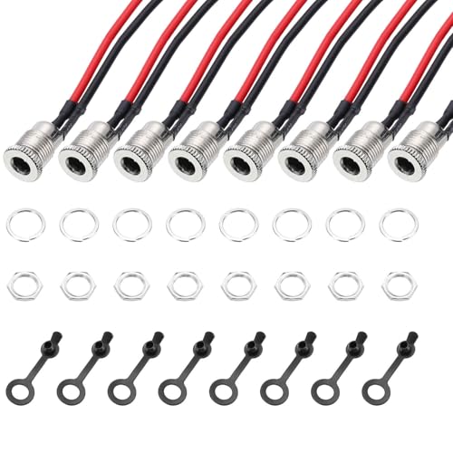Conector DC-099 5,5x2,5mm de 2 pines Meccanixity con cables presoldados y tapa impermeable x8