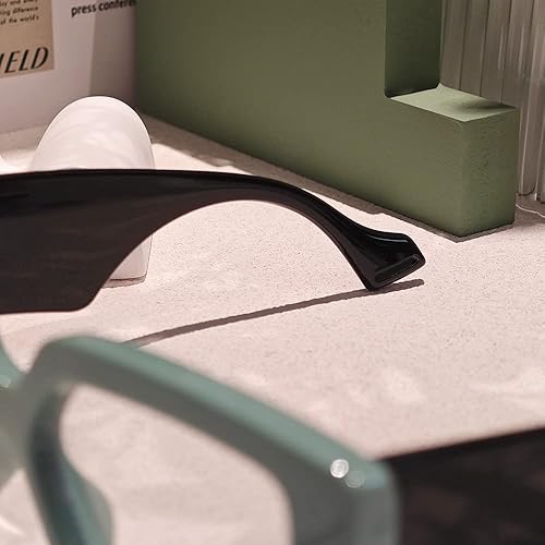 Miniatura 6 de Laemzinv LA022 - Lentes de luz azul para mujer, marco cuadrado de acetato grueso de gran tamaño, para gafas de computadora y juegos