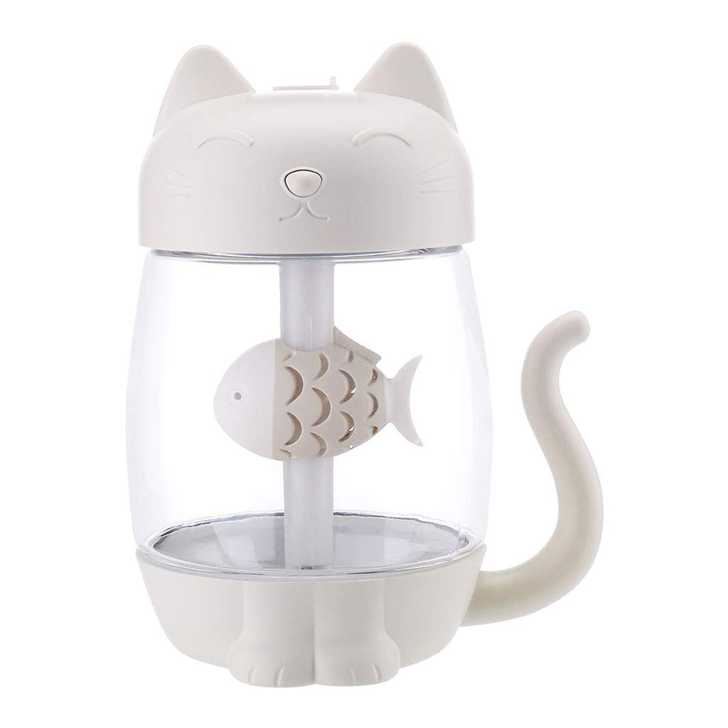 JAZZY PEARLS 3 In 1 USB Cute Cat Air Humidifier Cool Mist Maker Mini Humidifier White