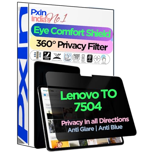 Image of PxIn Tablet Privacy Screen Guard compatible with Lenovo TO 7504 | No.1 | Anti Glare | Anti Blue Light | Anti UV | 4 Way Privacy Filter | 360 Privacy | Eye Protect