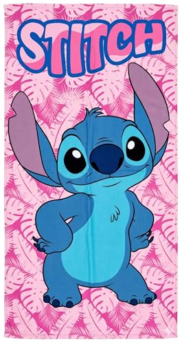 Serviette de Plage Enfant Fille pour Stitch Fan 70x140 cm - Drap de Bain Microfibre Compact, Séchage Rapide, Ultra Absorbant pour Piscine, Mer et Voyage