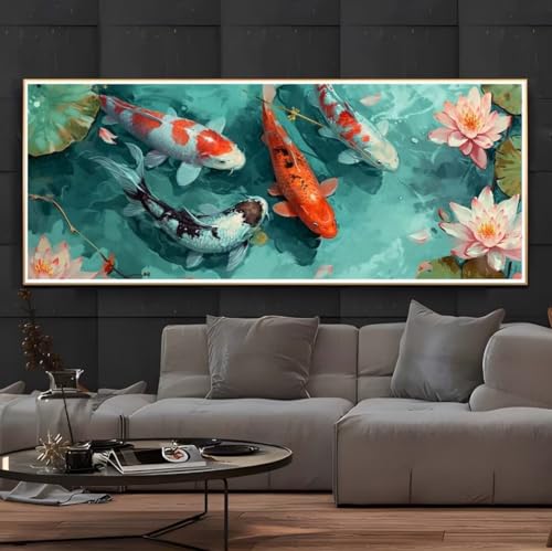 Chambre murale décoration de la maison avec ce diamond painting poisson koï idée cadeau