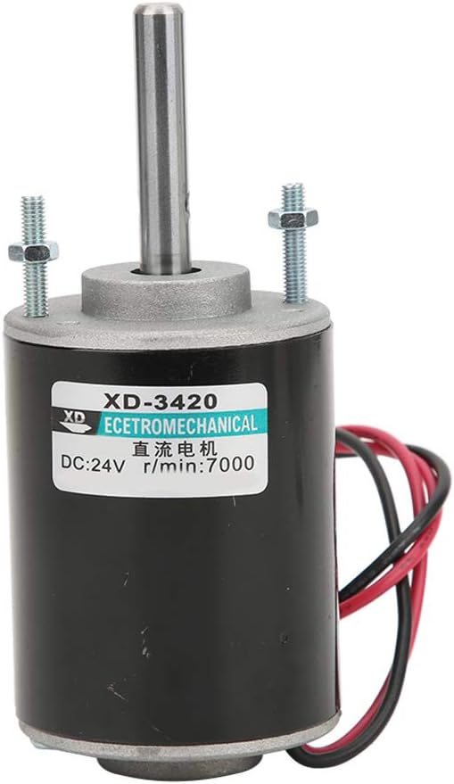 Permanent Magnet DC Motor Reversible High Speed 24V 7000RPM 6mm Shaft for DIY Generator Low Noise Electric Gear Motor