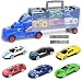 YGB Toy Car Transport Truck Toy Set Modèle de Voiture de Voiture en métal Conteneur de Stockage Portable DIY Boy Girl Puzzle Education Toy Cars & Trucks (Color: Blue)