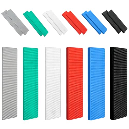 72 Pcs Plastic Glazing Packers 28mm x 100mm Colourful Spacers Window Packers Assorted Flat Shim Spacers for DIY Window/Door/Floor Installations (Mixed 1-6mm)