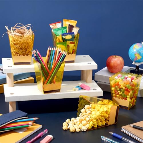 Image of Mimorou 6 Pcs Back to School Teacher Gift Box Container Notebook Pencil Composition Book Crayon Popcorn Candy Jar Containers Holders for First Day of School Party (Pencil Style)